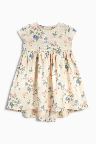 Ecru Floral Long Sleeve Dress (3mths-6yrs)